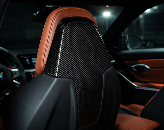 Premium Carbon Fiber Seat Back Cover for BMW | OEM Fit (F91, F92, F93, F97, F98)