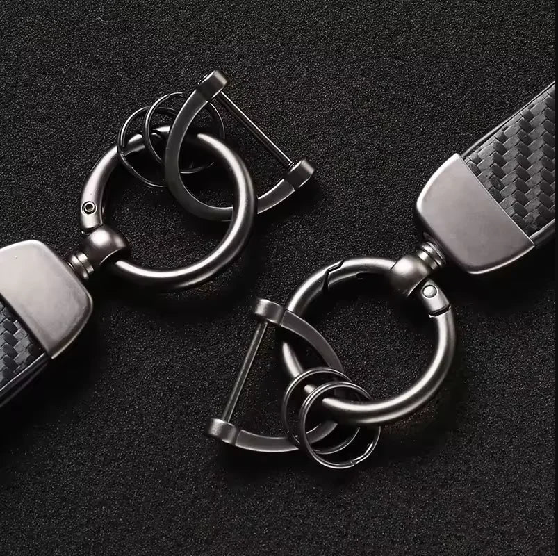 Carbon MicroFiber Leather Key Chain For Audi