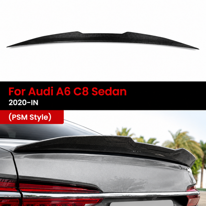 Premium Carbon Fiber Spoiler for Audi A6, & S6 Sedan | OEM Fit ( C8 )