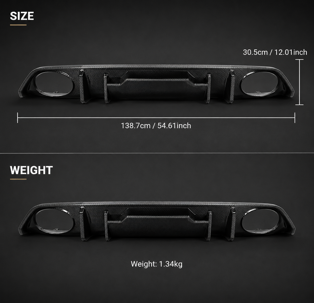Premium Carbon Rear Diffuser For Audi RS3 | OEM Fit (8Y)