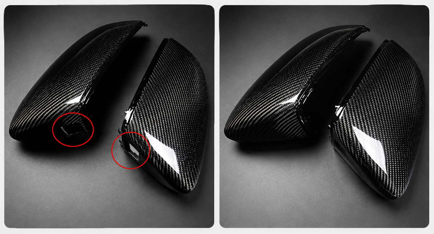 Premium Carbon Fiber Mirror Caps For Audi A3 S3 RS3 | OEM Fit (8Y)